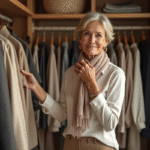 Femme élégante de 60 ans dans un dressing moderne